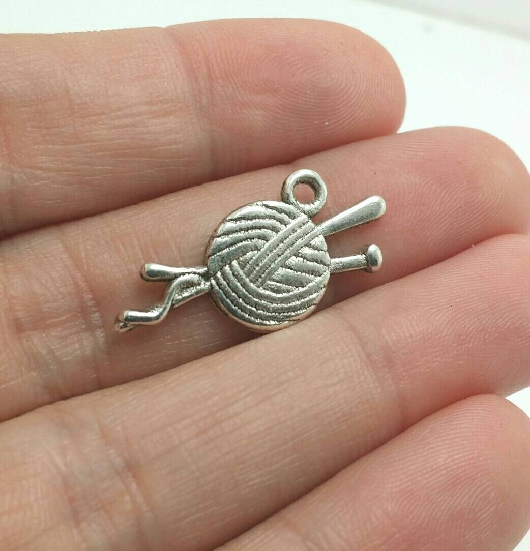 BULK 50 Yarn Charms Knitting Charms Silver Crochet Charms Etsy