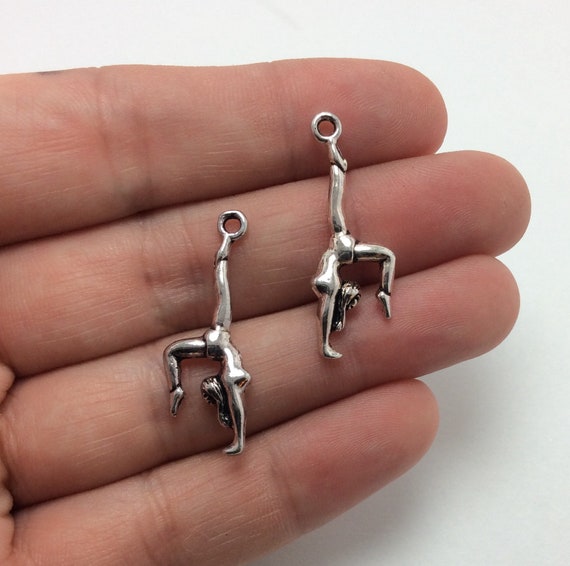 BULK 40 Gymnast Charms Silver Gymnastics Charms Bulk Charms 5