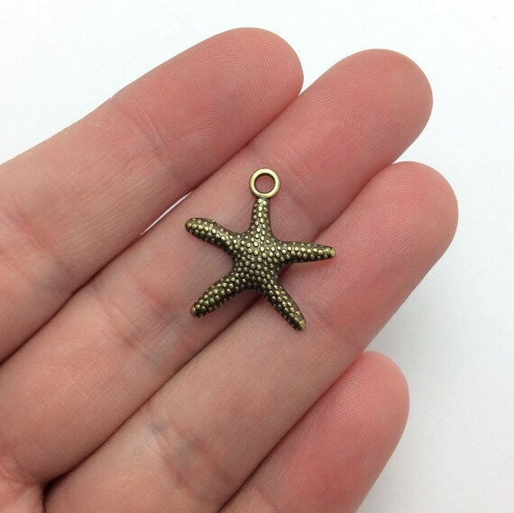 40 Starfish Charms Antique Bronze Tone Nautical Charms - Etsy