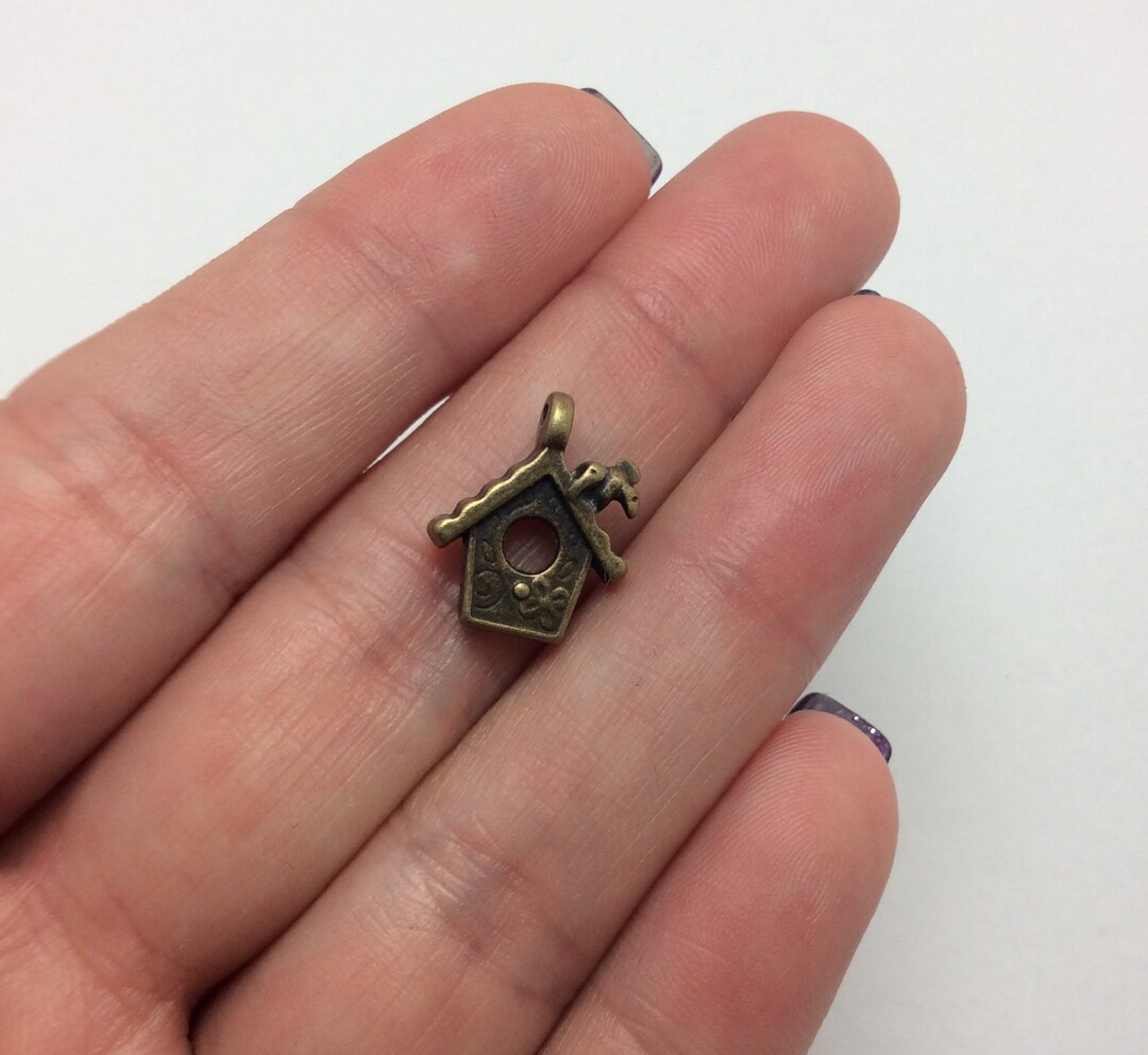 BULK 30 Birdhouse Charms Antique Bronze Tone Bird Animal 51769 Etsy