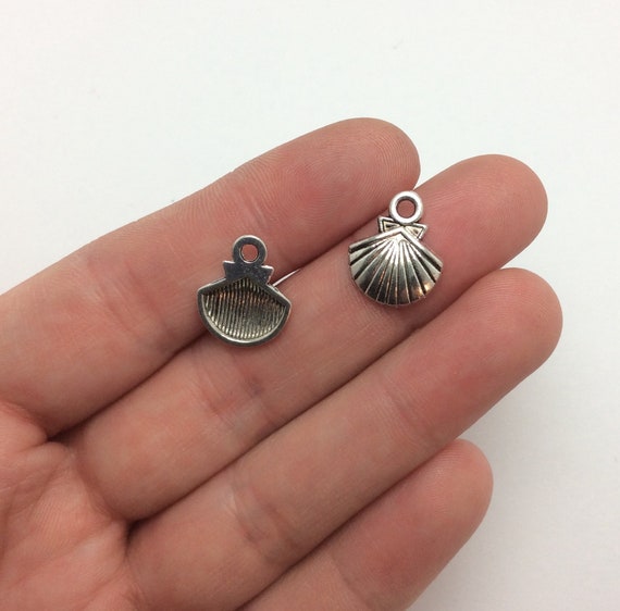 Nautical Ocean Charms, Bulk 50 pieces Sea Shell Charms #BCH438 Antique Silver Supplies Sea Shell Jewelry Charms