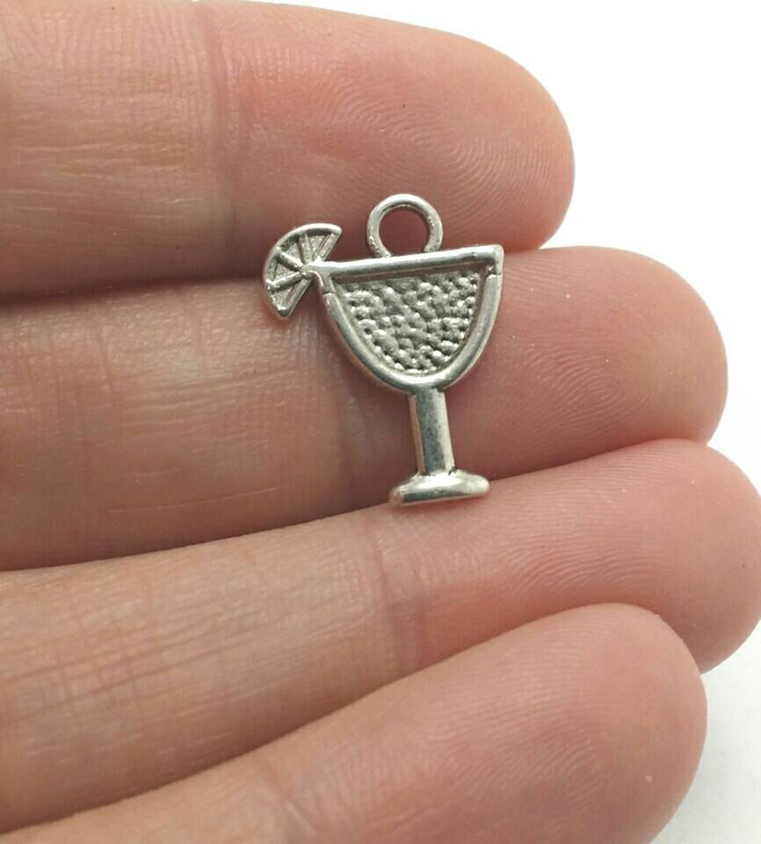 BULK 50 Cocktail Glass Charms Antique Silver Tone Martini Etsy