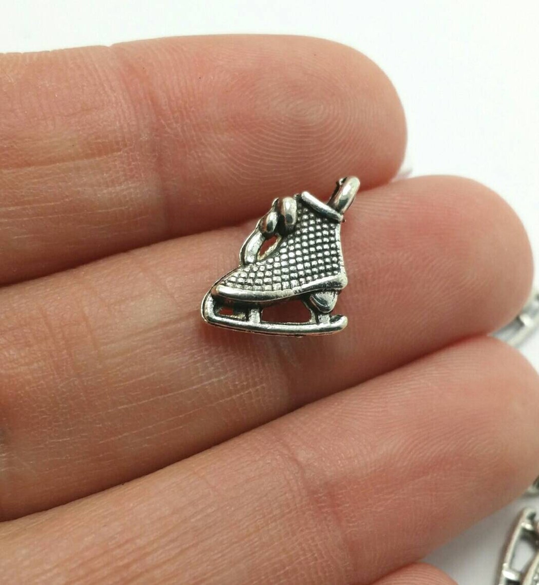 10 Ice Skate Charms Silver Skate Charms Figure Skating Etsy