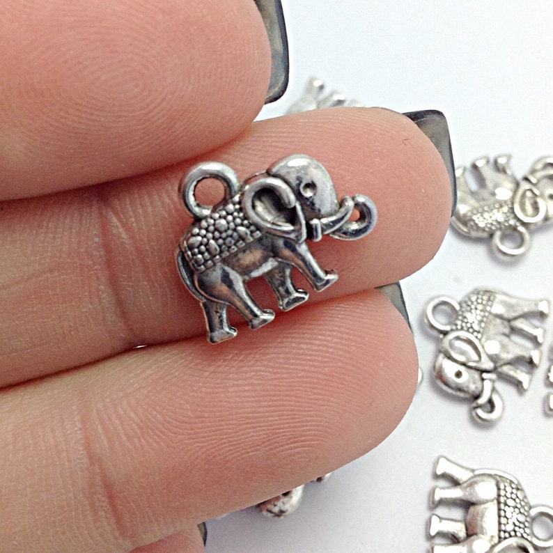 BULK 50 Elephant Charms Antique Silver Tone Zoo Animal Etsy