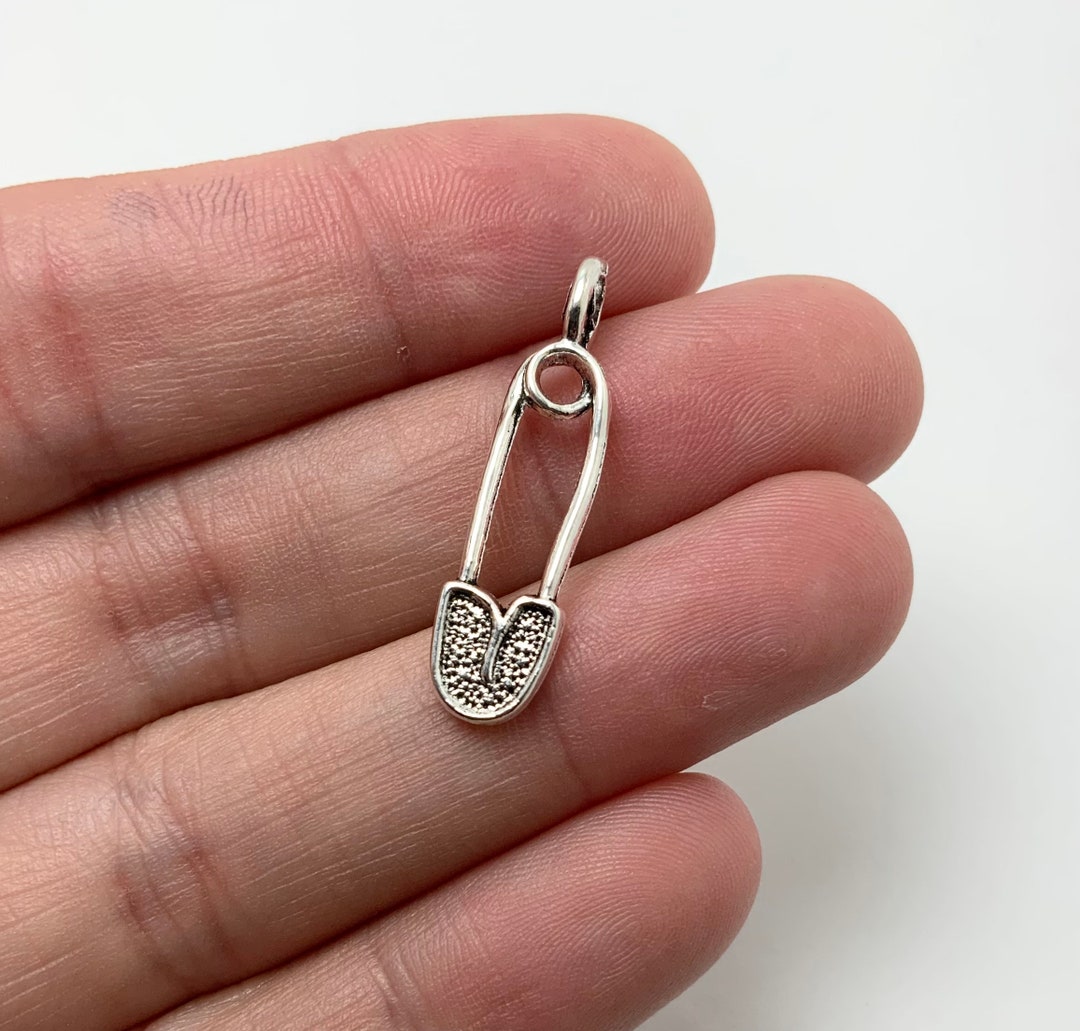 10 Safety Pin Charms Baby Pin Charms Baby Charms Baby Etsy