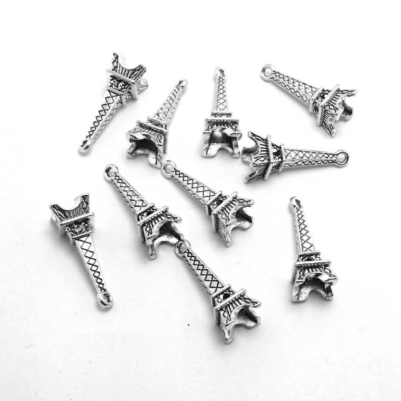 8 Eiffel Towel Charms Silver Eiffel Tower Charms Travel Charms 1-1139