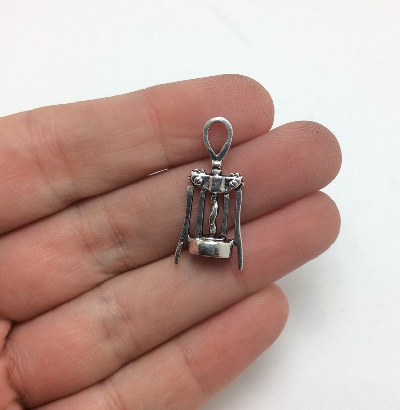 5-1488 BULK 20 Corkscrew Charms Antique Silver Tone Wine Bottle Opener