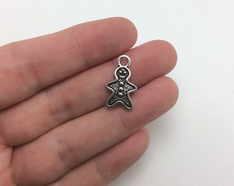 20Pcs Antique Metal Gingerbread Man Cookies Charms Pendant Jewelry Making CY~bp