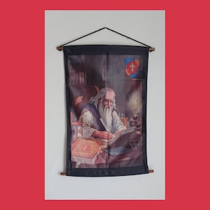 Christian Rosenkreuz Father C.R.C. Rosicrucian decorative cloth wall hanging