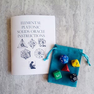 Elemental Platonische Körper Orakel Würfel mit ANWEISUNGEN, Wahrsagen