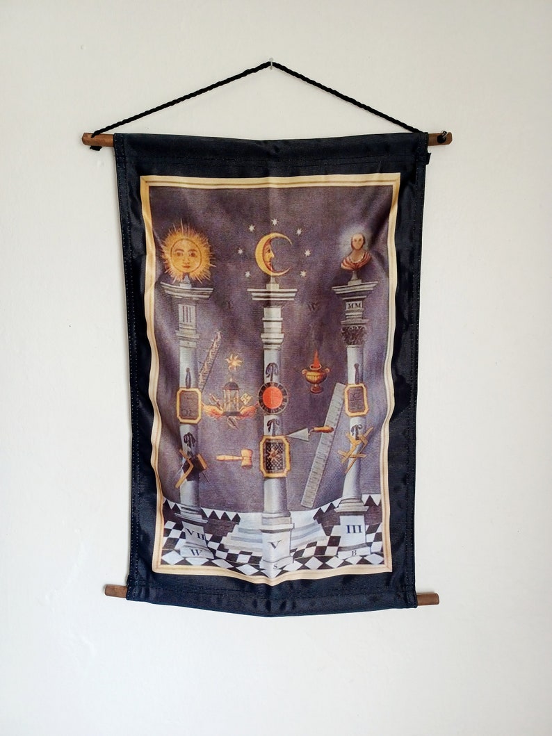 Masonic Three Pillars Sun Moon & Master of the Lodge Etsy
