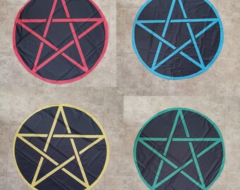 SET of 4 Elemental Pentagram Wiccan Ritual Circle Cloths