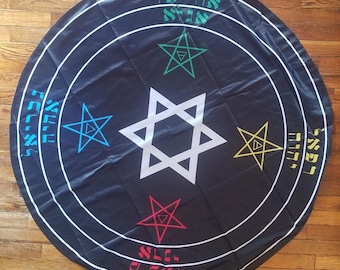 LBRP Elemental Color Ritual Circle Cloth / Lesser Banishing Ritual of the Pentagram
