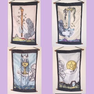 Conjunto de 4 cartas de tarô de ases decorativas para pendurar na parede