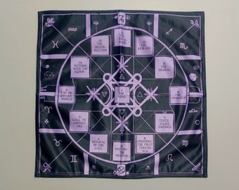Hero's Journey Tarot Dice Casting Cloth with Metaphysical Adornments