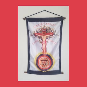 Rosicrucian Solar Crucifixion decorative cloth wall hanging