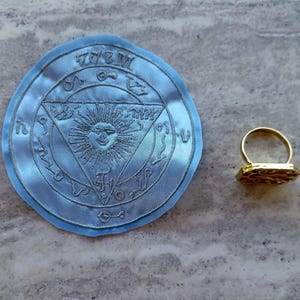 Black Pullet magical Ring & Talisman - Set #1 - conjure celestial and infernal powers