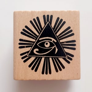 Thelemic Eye in Triangle Rubber Stamp