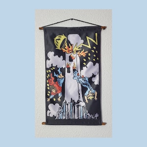 Tela decorativa para colgar en la pared con la carta del Tarot de la Torre