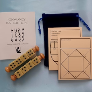 Set di dadi Geomanzia color OSSO con ISTRUZIONI