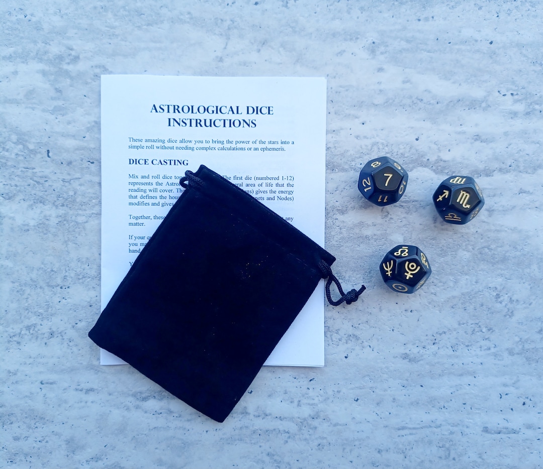 Set of ASTROLOGY Dice With INSTRUCTIONS, Oracle Divination - Etsy