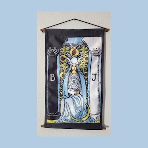 Decoratief stoffen wandkleed hogepriesteres tarotkaart