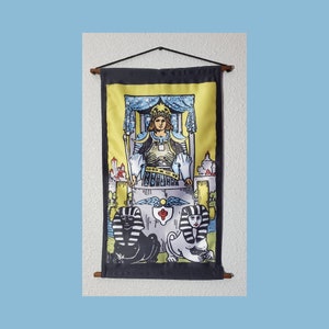 Decoratief stoffen wandkleed strijdwagen tarotkaart