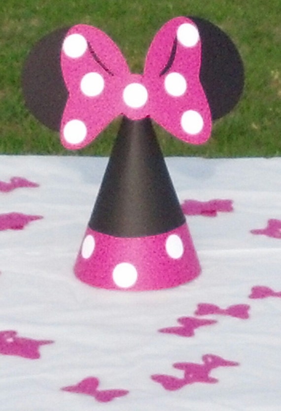 Items similar to Hot Pink Minnie Mouse Party Hats on Etsy