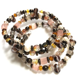 Multi Color Bracelet, Multi-Strand Bracelet, Wrap Bracelet, Bohemian Bracelet, Beaded Bracelet, Bohemian Jewelry, Earthy Brown Bracelet