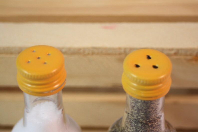 Kinky Gold Salt and Pepper Shaker Upcycled Mini Liquor Etsy