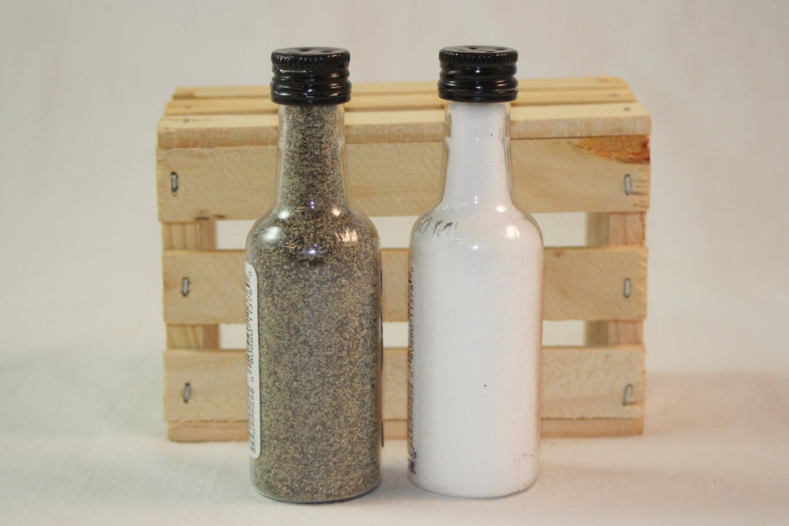 99 Coconuts Salt and Pepper Shaker Upcycled Liquor Bottles Etsy