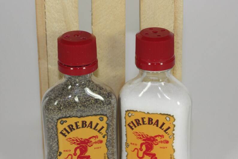 Salt and Pepper Shaker Upcycled Liquor Bottles Mini Etsy