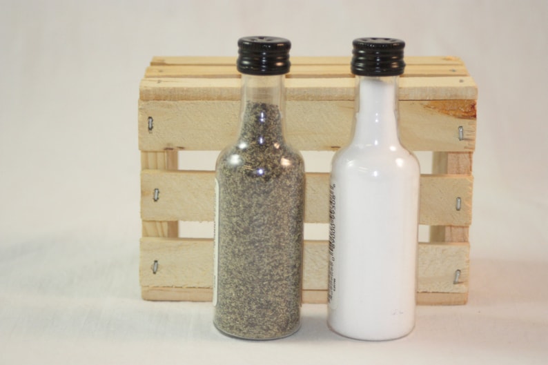 99 Whipped Salt and Pepper Shaker Upcycled Liquor Bottles Etsy