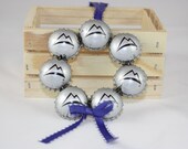 Coors Light Bottle Cap Wreath Ornament, Christmas Ornament  Bottle Caps, Blue and Silver Christmas Decoration, Recycled Bottle Caps