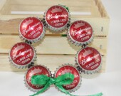 Budweiser Bottle Cap Wreath Ornament, Christmas Ornament Bottle Caps, Christmas Decoration, Recycled  Bottle Caps