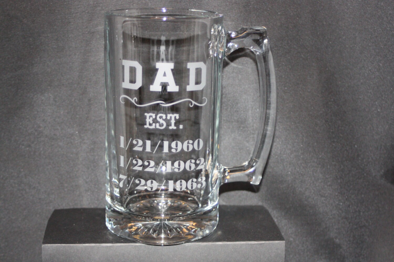 Dad Beer Stein 26 Oz Personalized Sand Etched Beer Mug Etsy