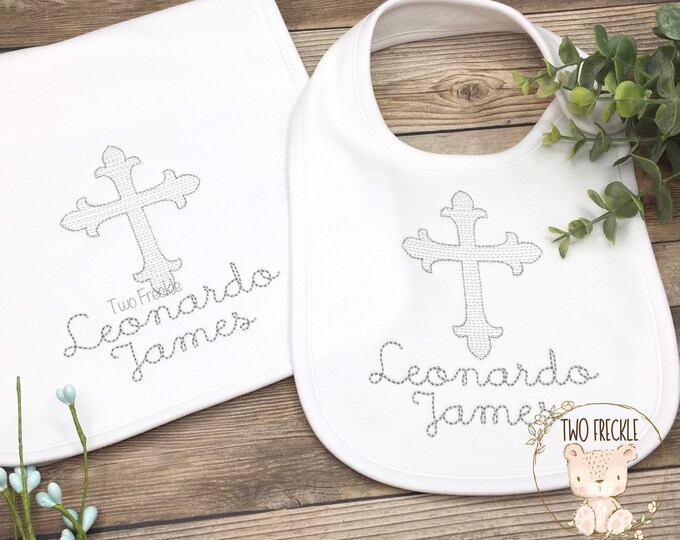 Boys Monogrammed Bib Boys Christening Bib Baby Dedication Etsy