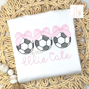 Personalized Girls Soccer Shirt: Embroidered Cotton Bodysuit image 1