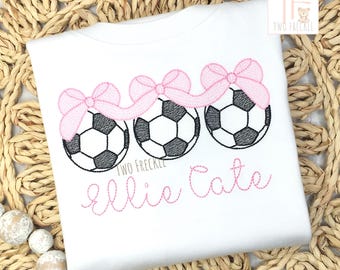 Personalized Girls Soccer Shirt: Embroidered Cotton Bodysuit