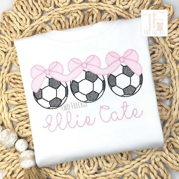 Personalized Girls Soccer Shirt: Embroidered Cotton Bodysuit