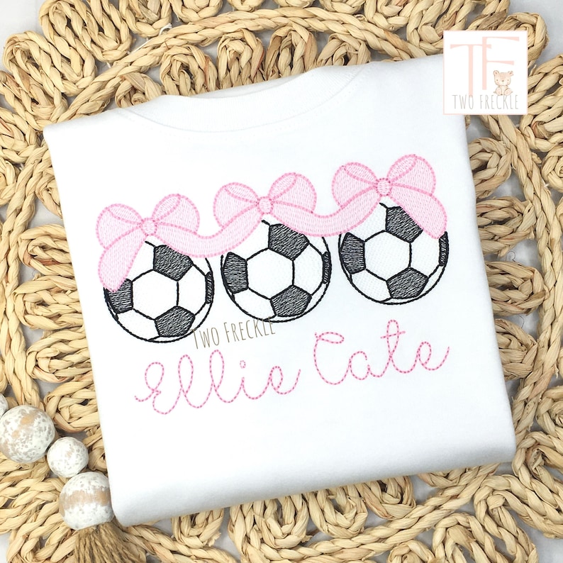 Personalized Girls Soccer Shirt: Embroidered Cotton Bodysuit image 1