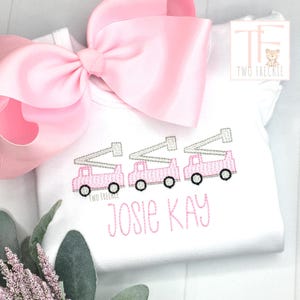 Embroidered Bucket Truck Bodysuit: Lineman Daddy Hero Shirt