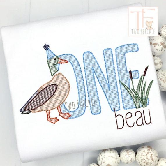 Lucky Duck Birthday Shirt: Embroidered Applique, Personalized Boys Outfit