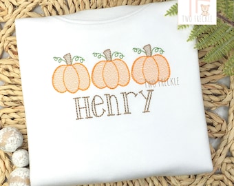 Embroidered Pumpkin Patch Shirt: Personalized Thanksgiving Bodysuit
