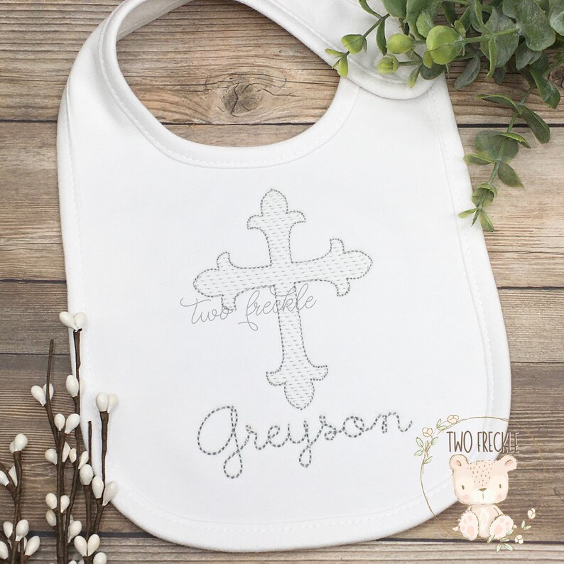Boys Monogrammed Bib Boys Christening Bib Baby Dedication Etsy