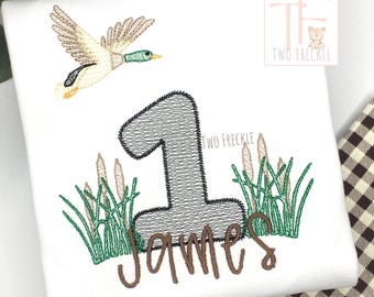 One Lucky Duck Shirt: Personalized Hunting Embroidery (Kids' Tee)