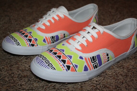 Aztec/Tribal Custom Shoe | Etsy
