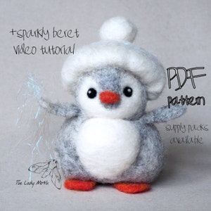 PENGUIN needle felting instructions by The Lady Moth - PDF - DIY pattern - make your own cute penguin - printable instructions