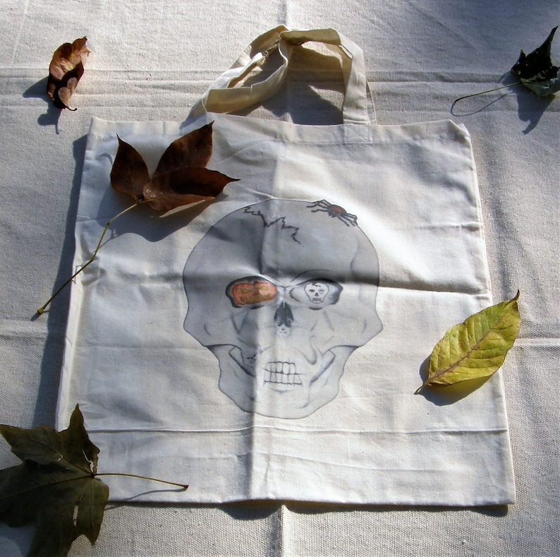 Canvas Skull Tote