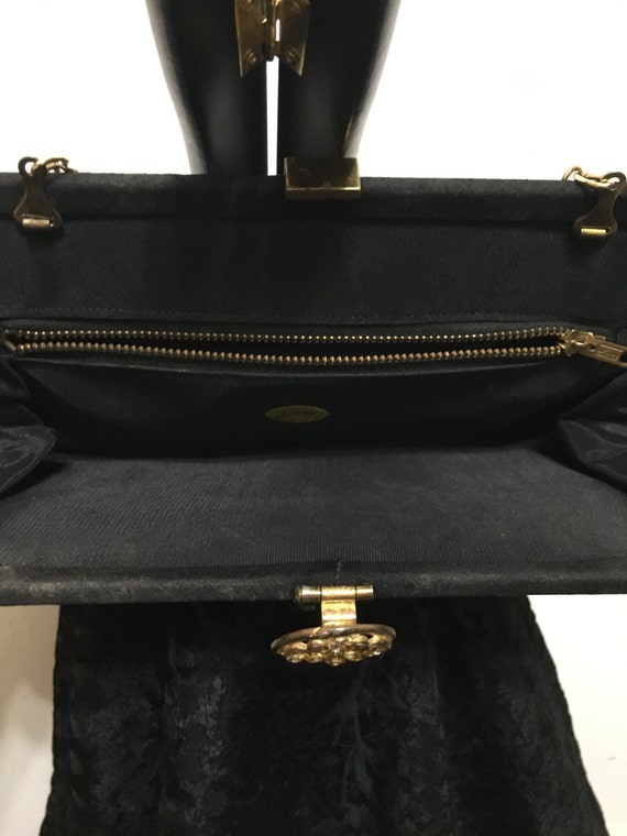 1950's Black Purse by Garay, Vintage 1950's Black… - image 3